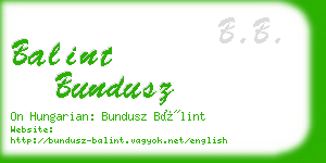 balint bundusz business card